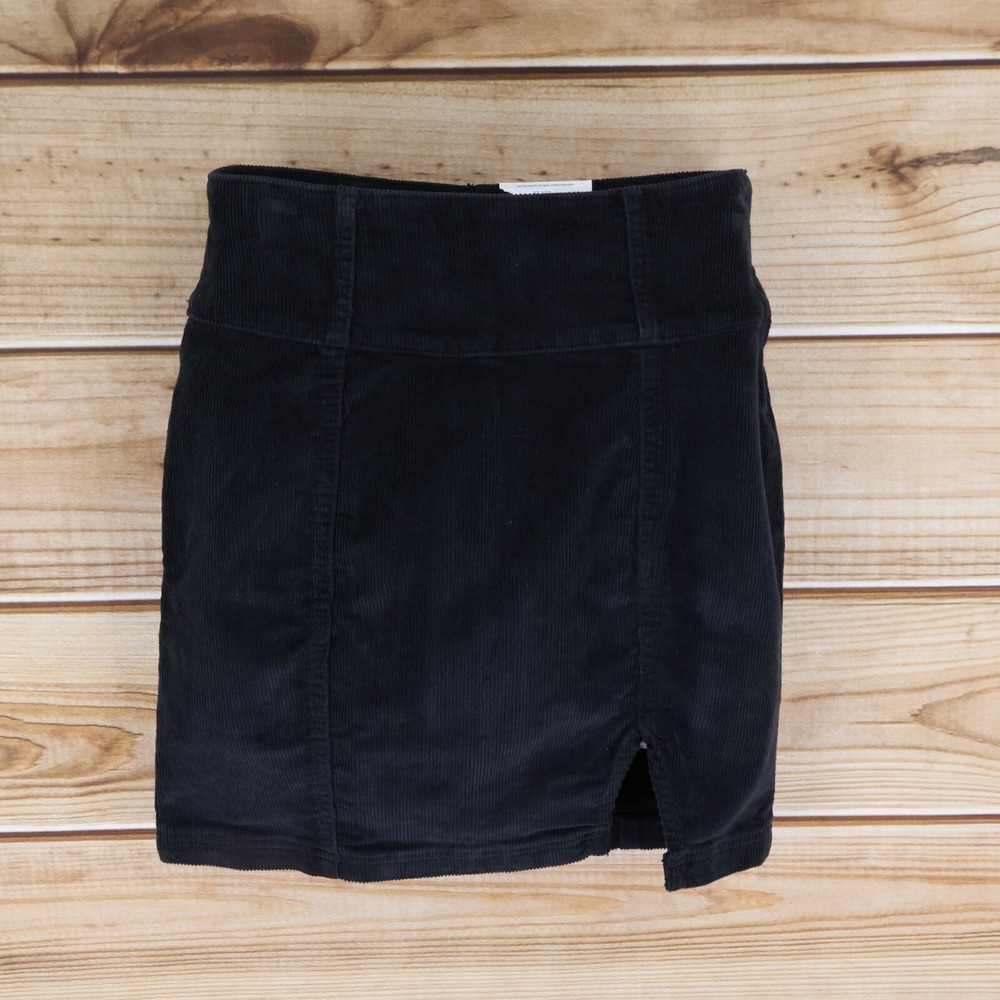 SO Mini Skirt Corduroy High Rise Juniors Sz 5 Black Cotton Blend Stretch NWT $38